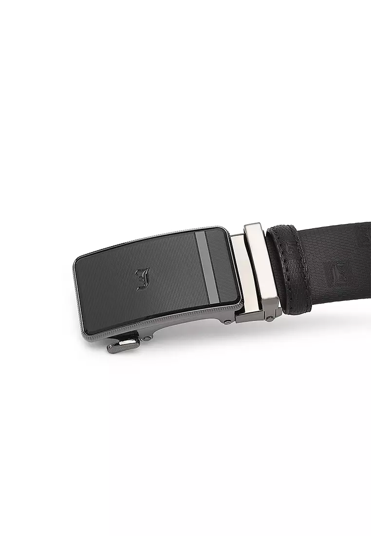 Gift Set - Leather RFID Wallet + 35mm Automatic Buckle Belt (禮盒 - 皮具錢包 + 腰帶) - 黑色
