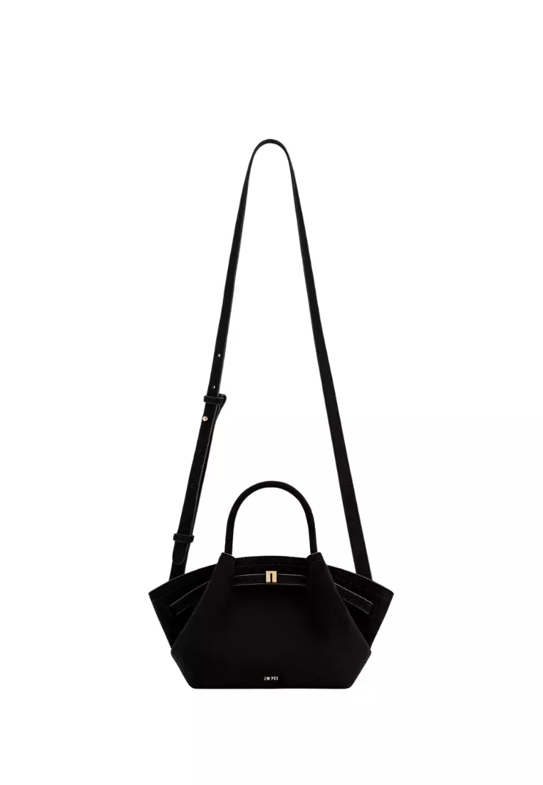 Hana Mini Faux Suede Tote Bag - Black