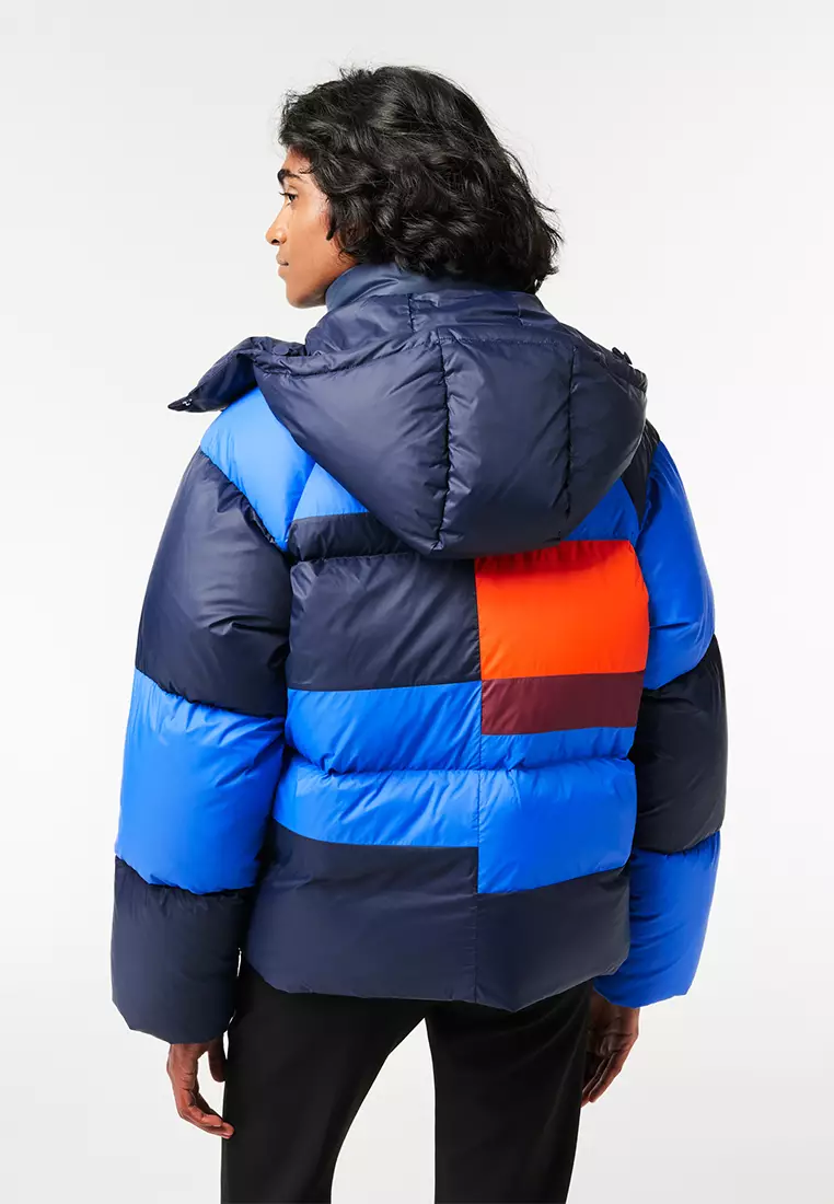 Buy Lacoste Oversized Colourblock Down Jacket, Adjustable Hood