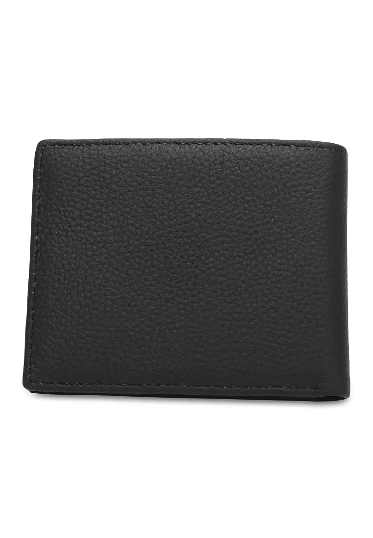 Men's Genuine Leather RFID Blocking Short Wallet - Black