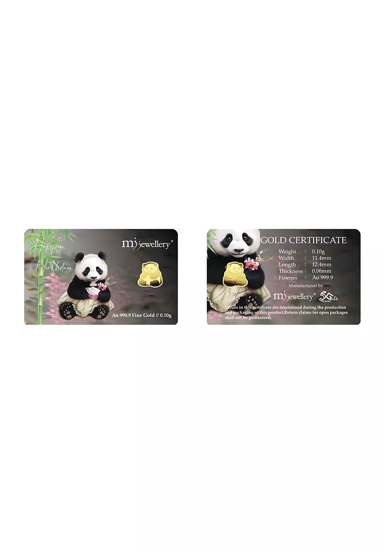 5G Gold Collection 999.9/24K Panda Gold Bar (0.1g)