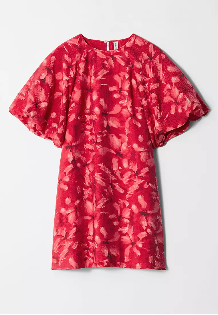 Puff-Sleeved Mini Dress