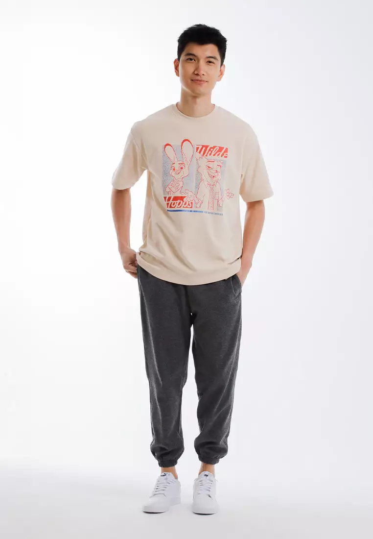 Forest x Disney Zootopia 2 Premium Cotton Oversized Men Tee -  FW20152-16LtKhaki