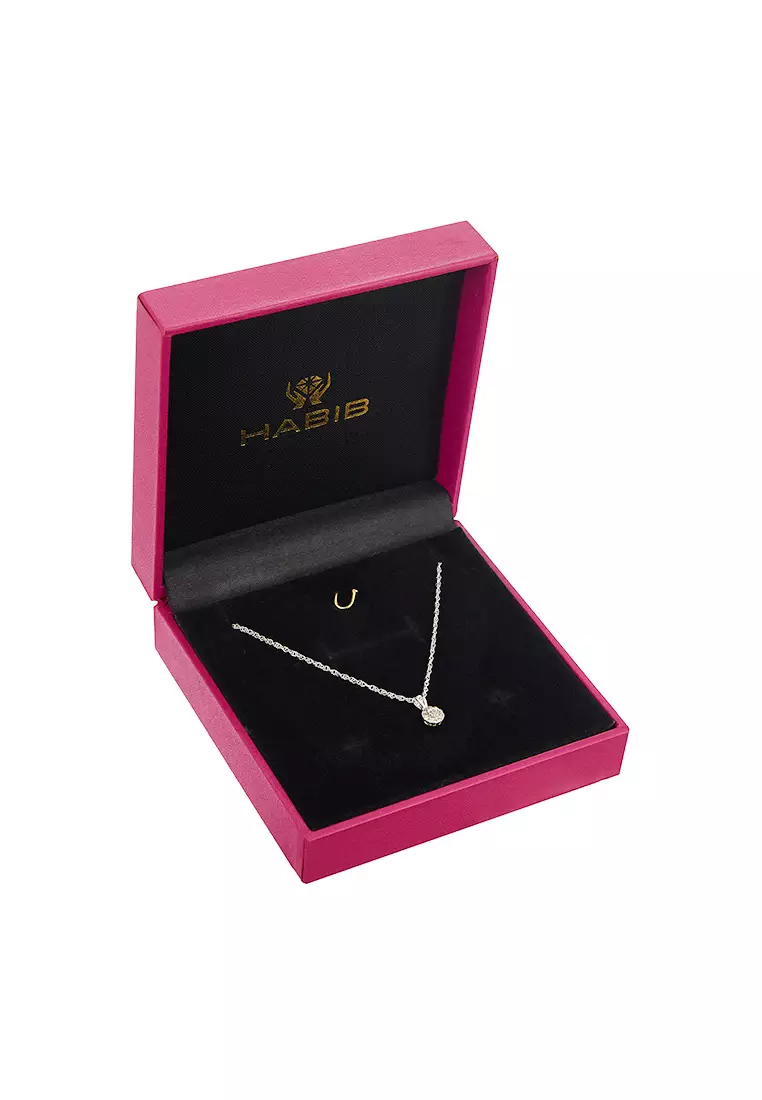 Round Diamond Necklace in 375/9K White Gold 558141220(N)