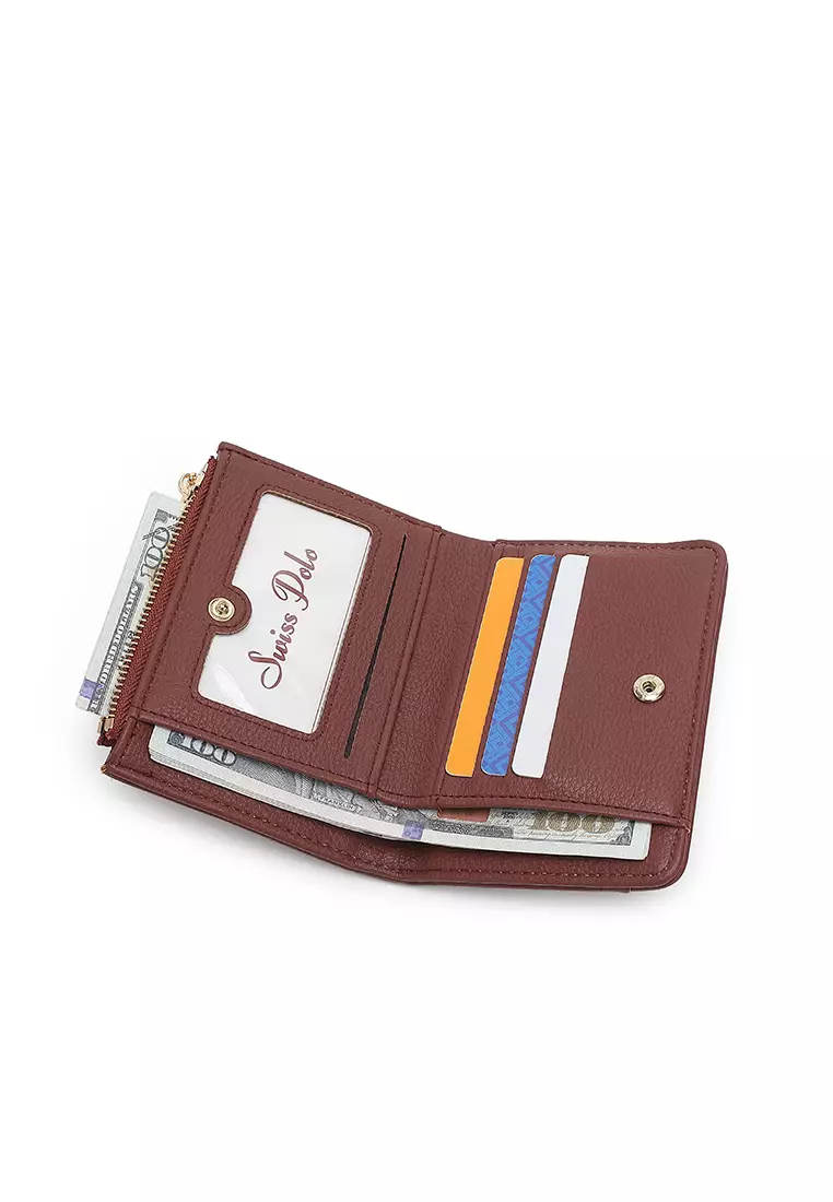 Women's 2 in 1 Purse/Wallet With Coin Compartment (Dompet Wanita 2 in 1 dengan Kompartmen Koin) - Cokelat