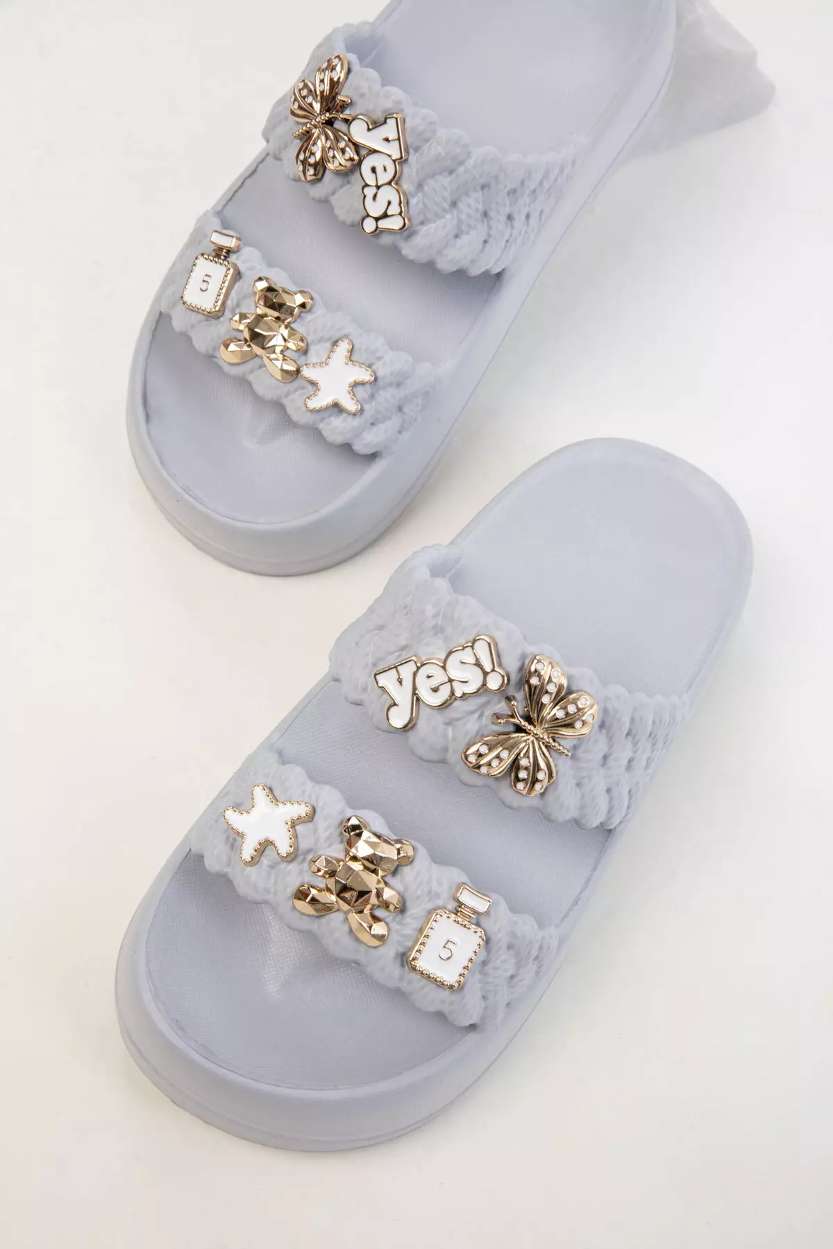 Gray Women'S Slippers 20305