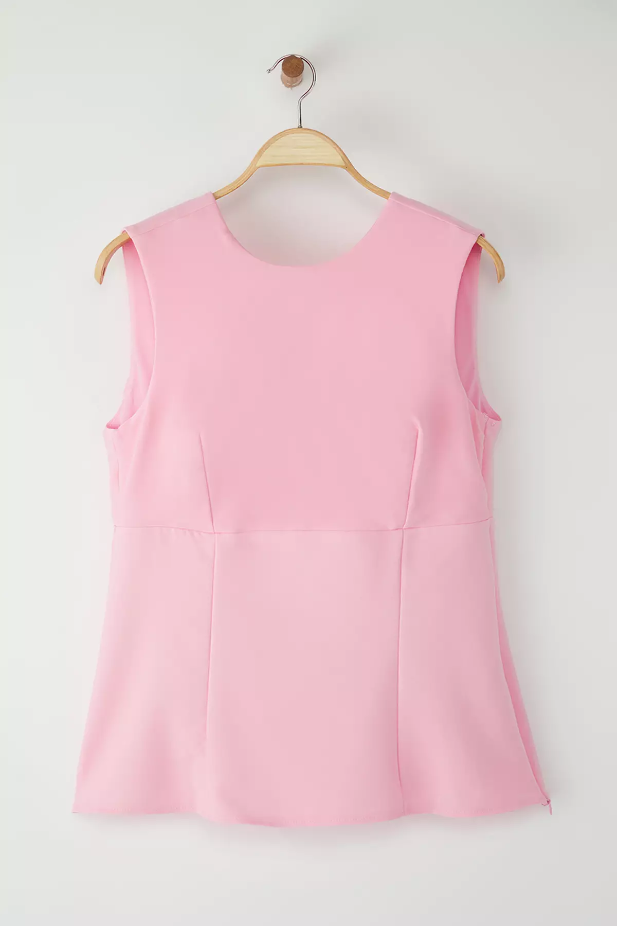 Pink Sleeveless Back Low-Cut Stylish Blouse Plus Size Tbbss25Af00089