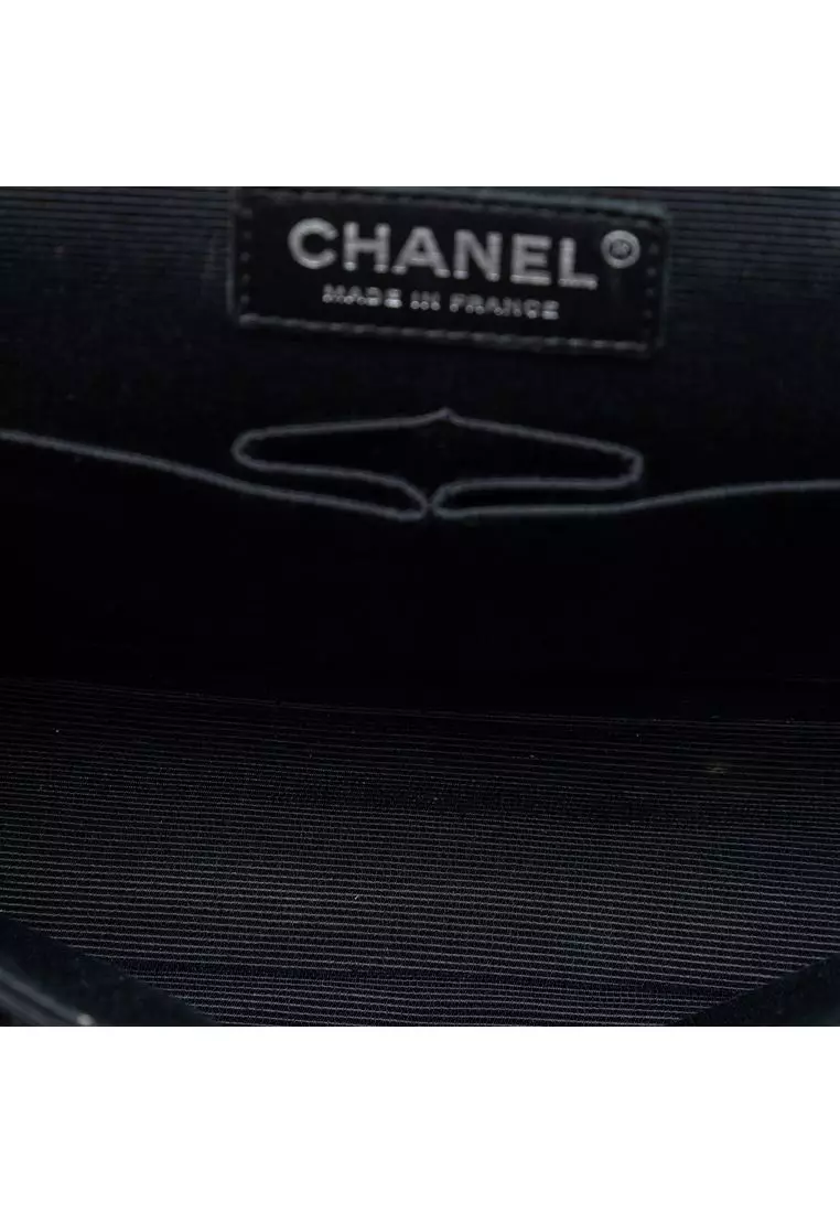 Pre-Loved Chanel Medium Classic Tweed And Ribbon Logo Double Flap
