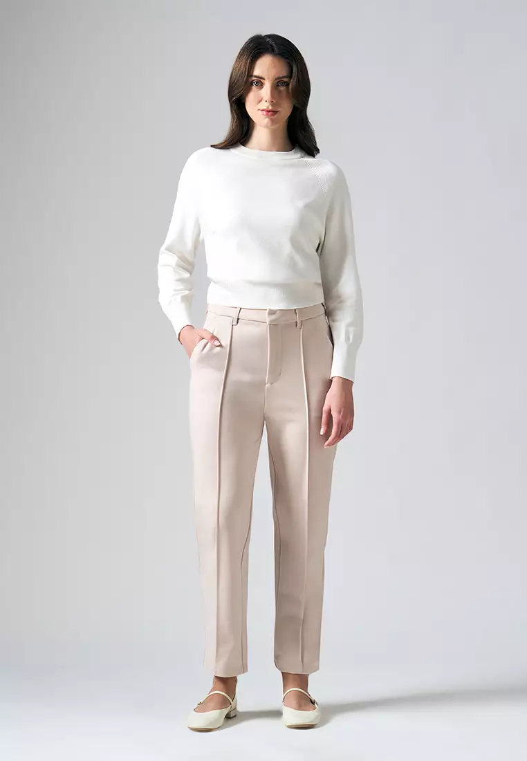 Tapered Trousers with Pintucks