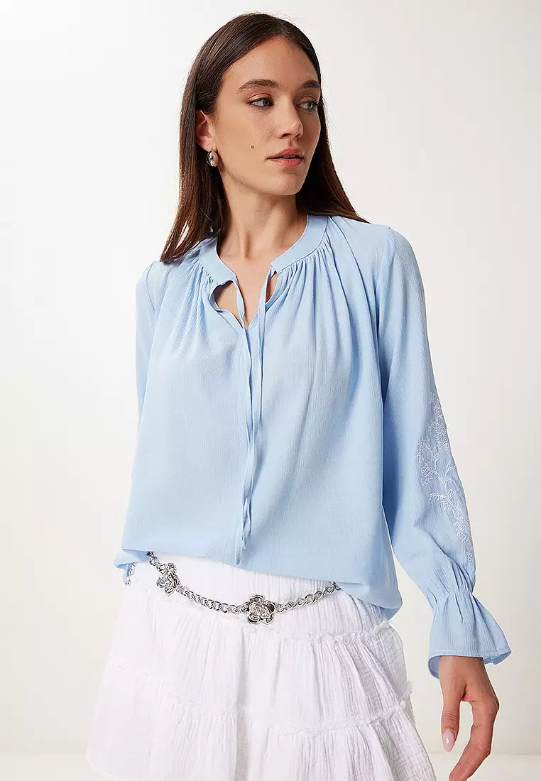 Embroidery Embroidered Linen Blouse