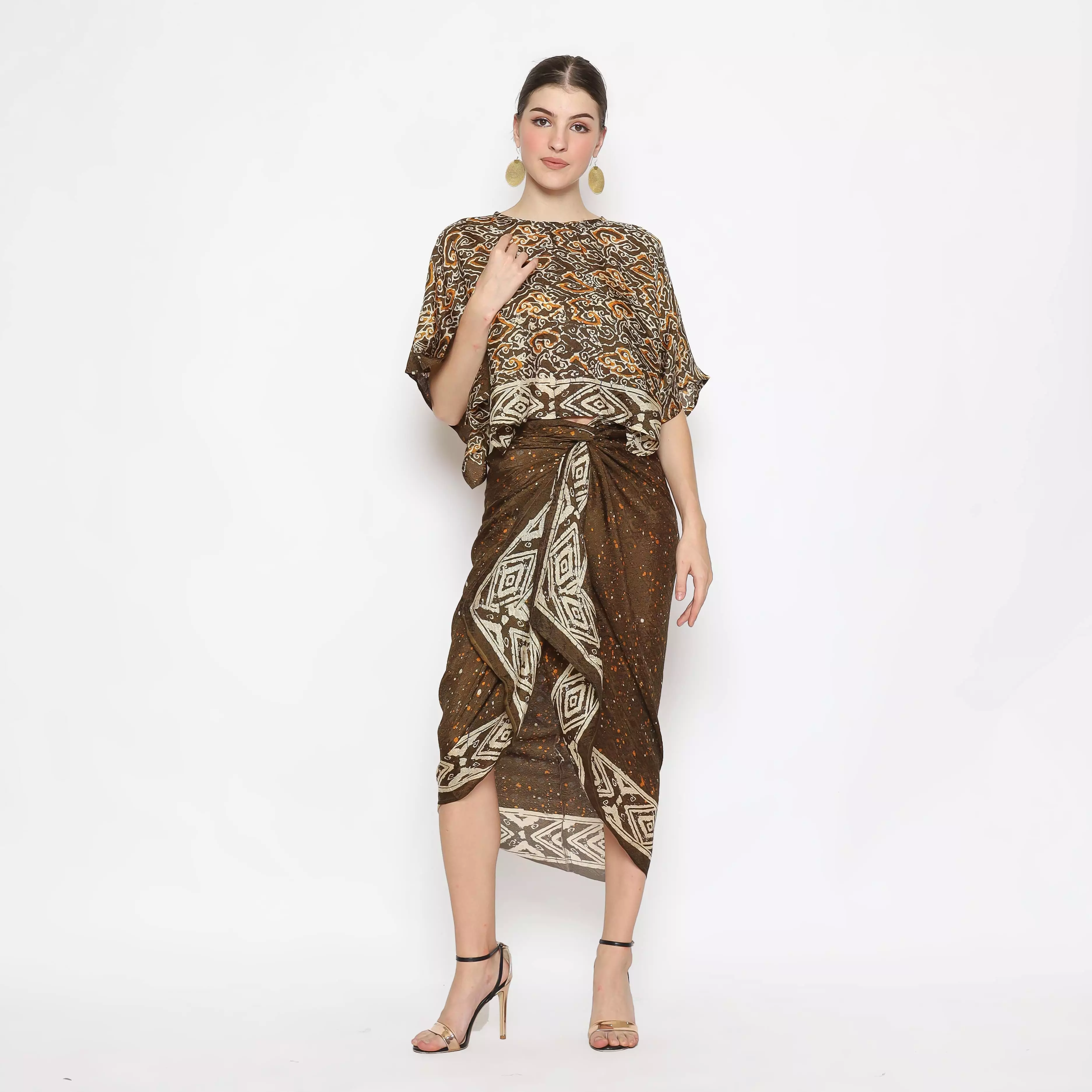 Rinjanie Batik - Dress Infinity - Olive Green - Dress Batik Modern - Batik Kekinian