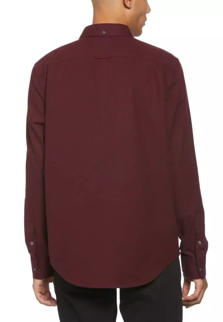 Cotton Oxford Long Sleeve Button-Down Shirt