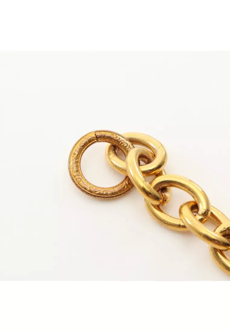 Pre-Loved Chanel coco mark necklace GP gold 93P