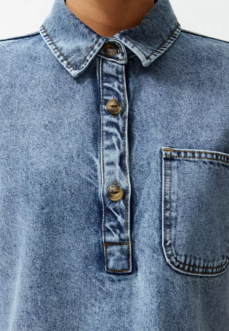 Oversized Mini Denim Dress