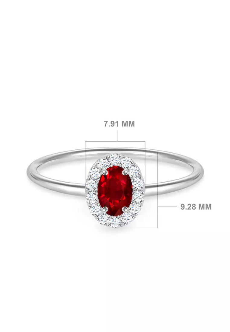 White gold ring outlet with ruby stone