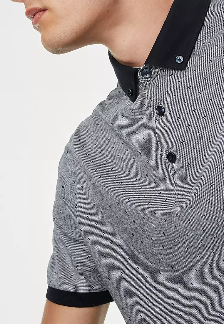 Pure Cotton Jacquard Polo Shirt