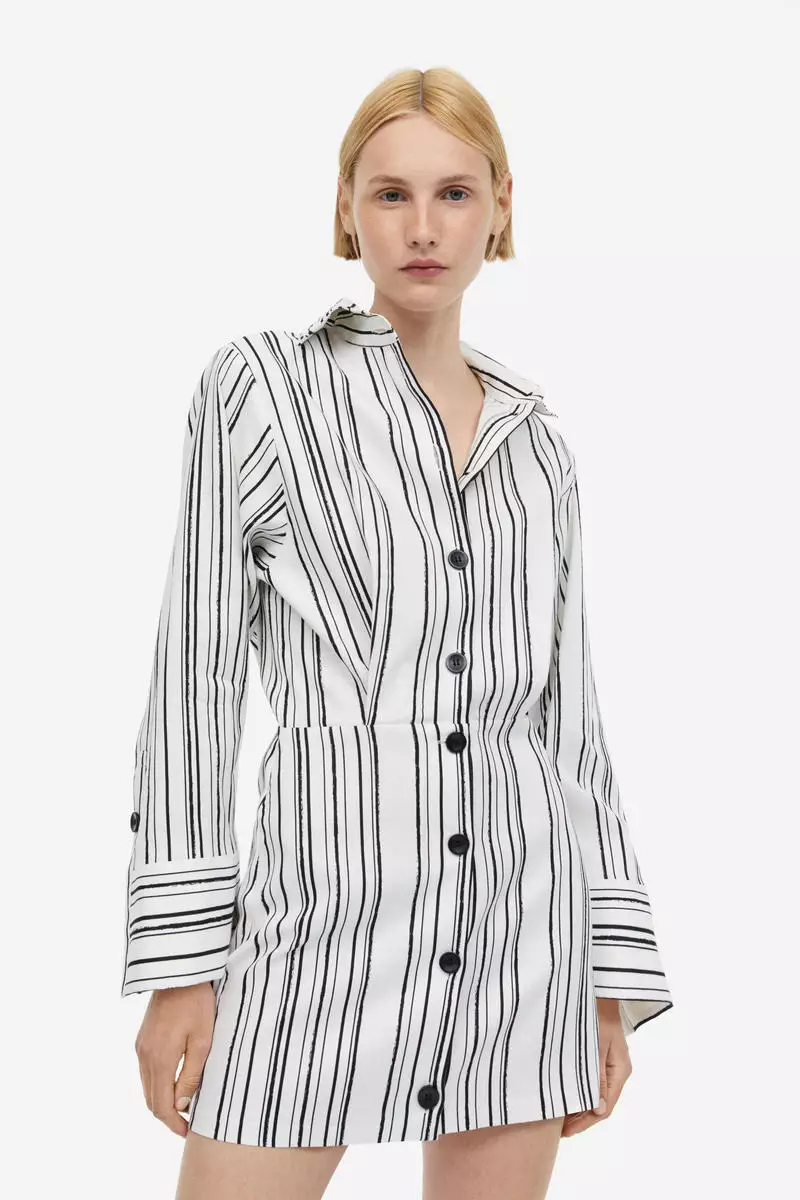 Linen-blend shirt dress