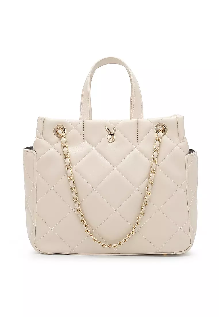 White 2025 quilted bag