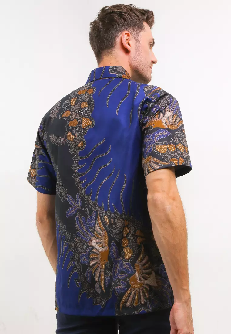 Kenari Kemeja Batik Exclusive Premium Pria Casual Modern Lengan Pendek