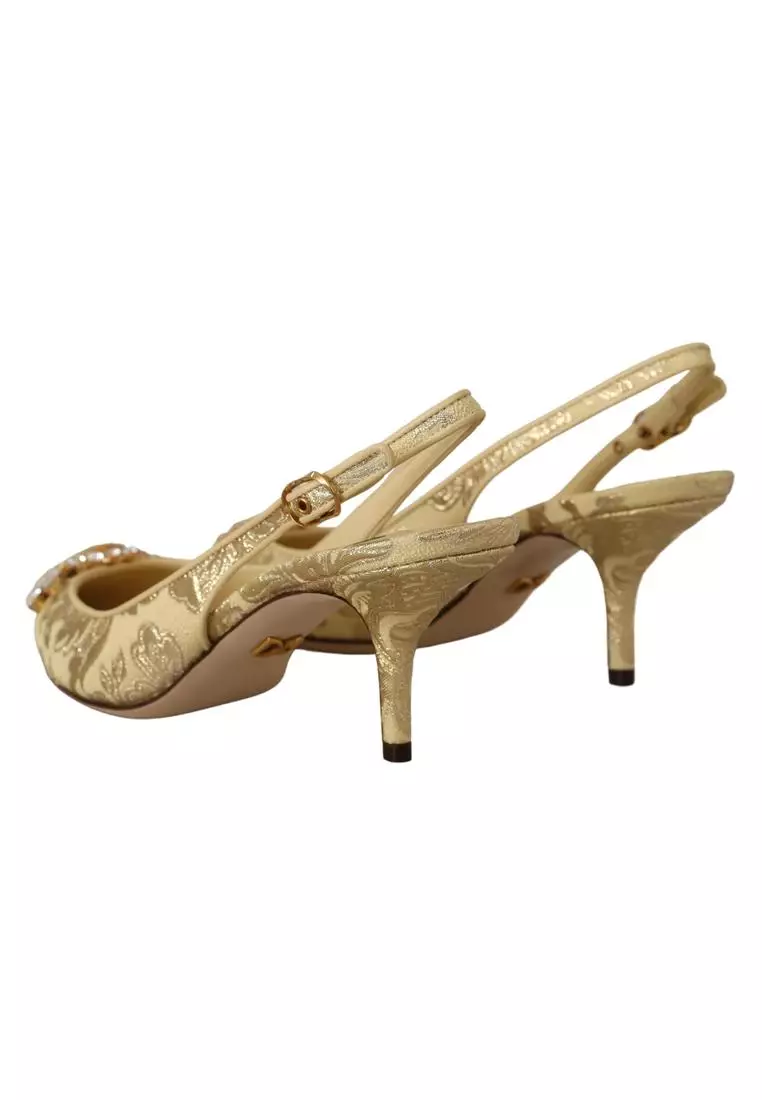 Buy Dolce Gabbana Dolce Gabbana Gold Crystal Slingbacks Pumps