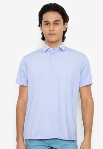 blue black polo shirt