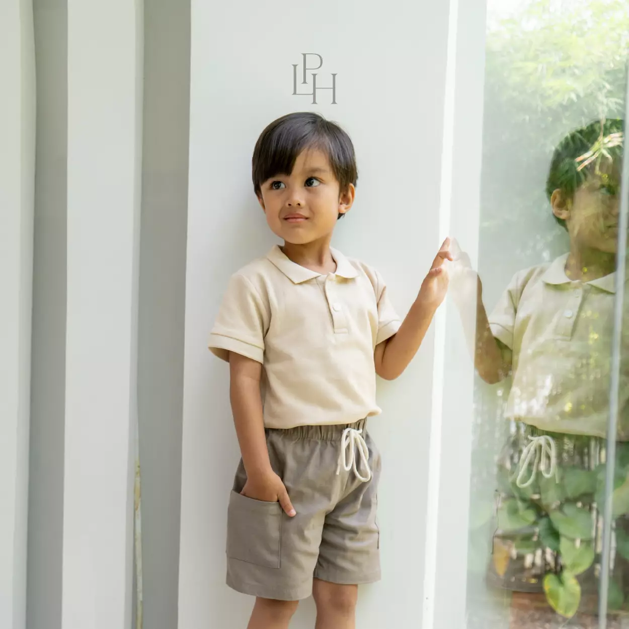 Little Palmerhaus - Leo Cotton Shorts 2.0 (Celana Pendek Anak) Taupe Brown