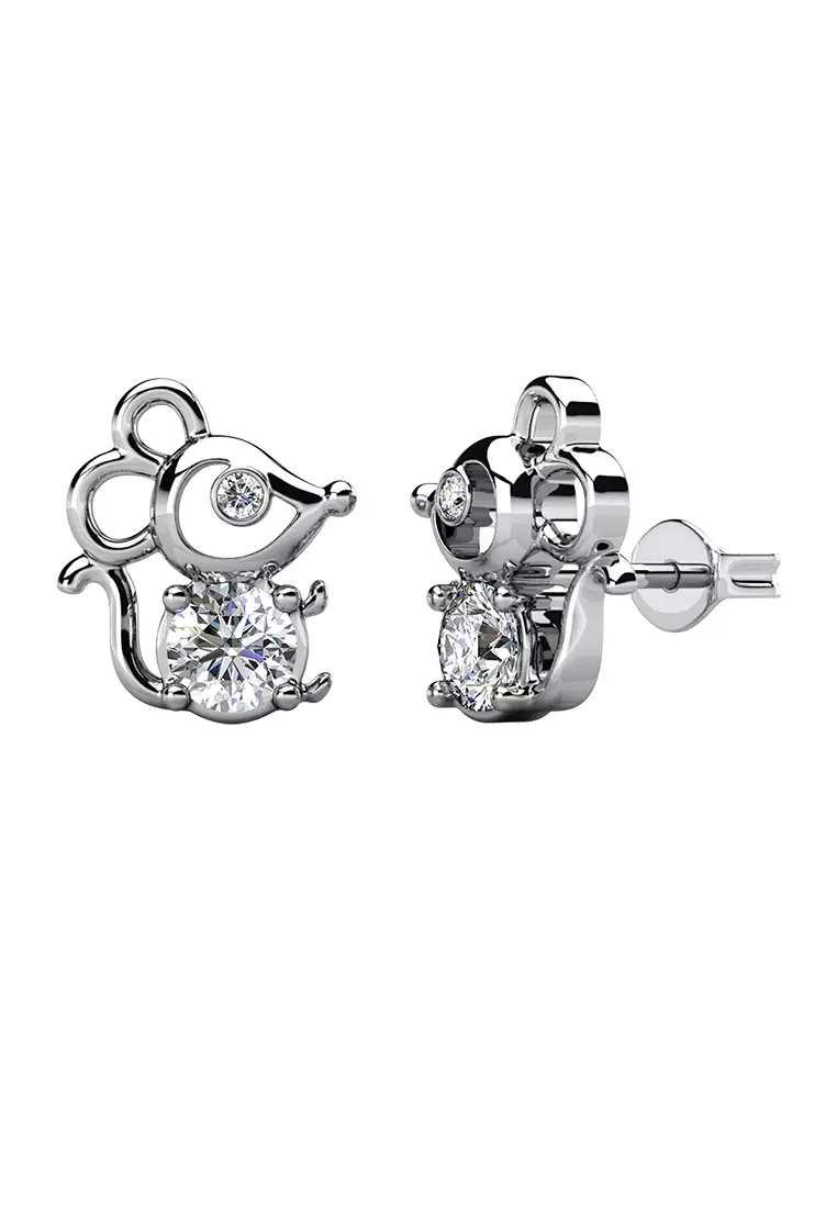 Mousy Earring WG - Anting Crystal by Her Jewellery