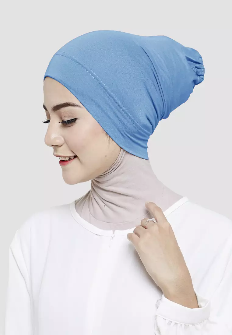 Cotton Bee - Inner Rayon Basic | Ciput Hijab Karet | Dalaman Kerudung - Denim