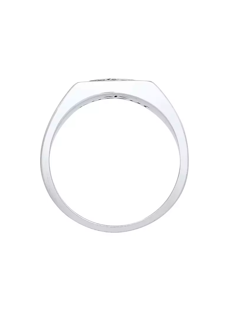 EXCLUSIVE Cincin Perhiasan Perak 925 Pria Signet Star Solid