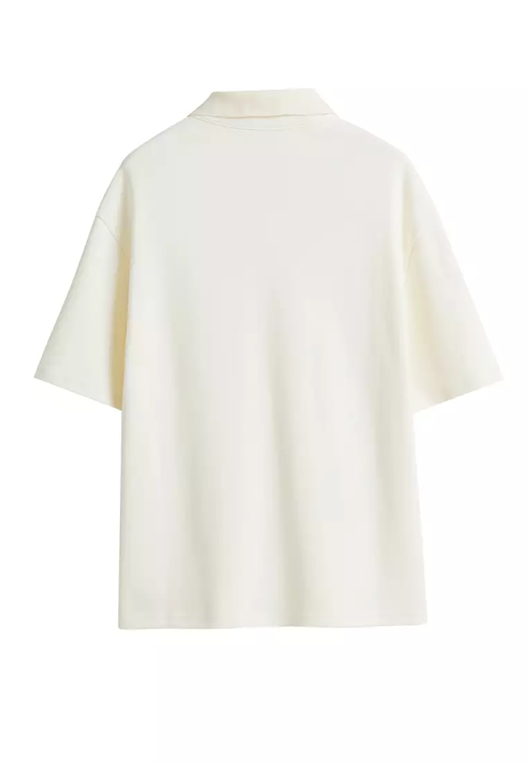 Polo T-Shirt and Ruffled Mesh Mini Skirt Set