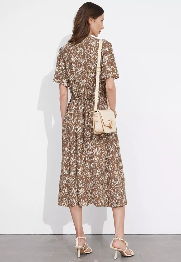 Flutter-Sleeve Midi Dress