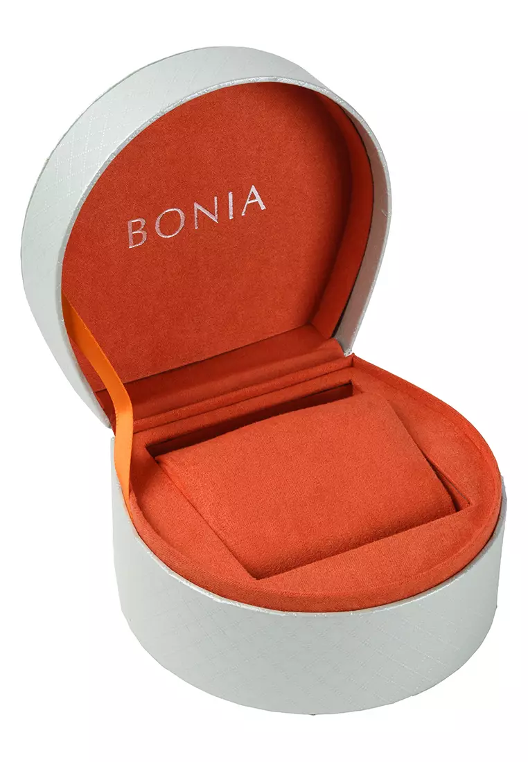 Bonia - Jam Tangan Wanita - Rosegold - Blue Leather Strap - BNB10653-2587