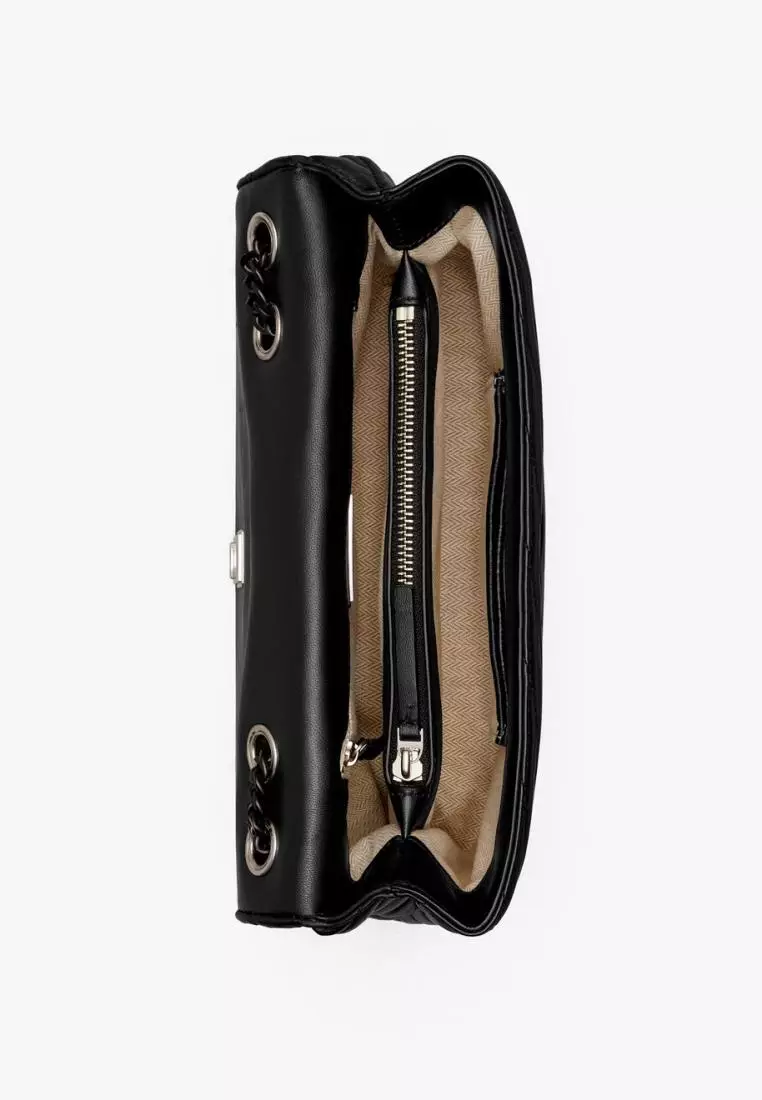 Tory Burch Kira Chevron Convertible Shoulder Bag All Black