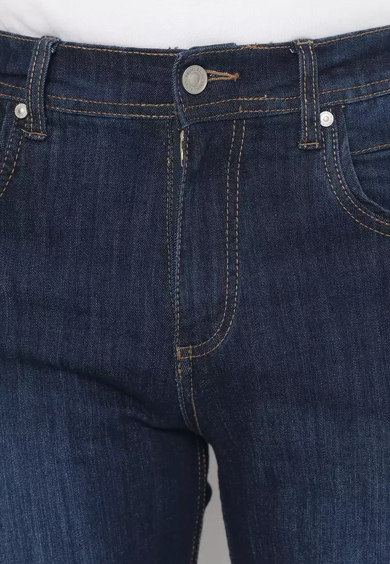 POLICE Celana Jeans Panjang V Pocket Biru Pria