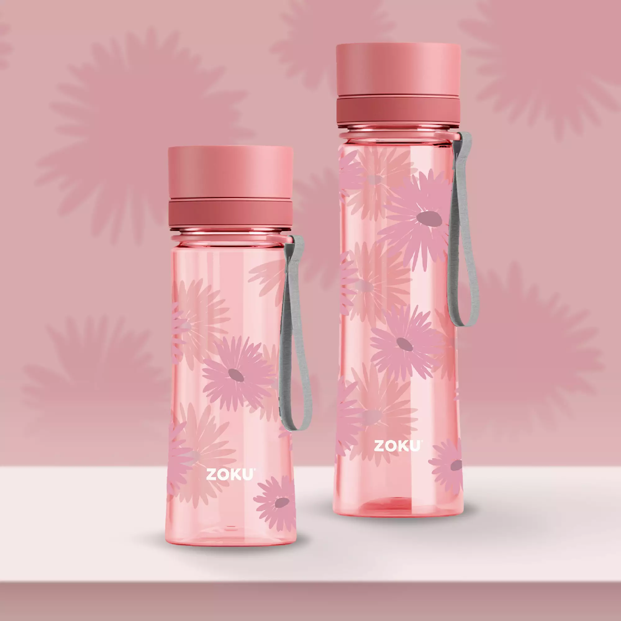 Zoku Water Bottle Eastman Tritan 14oz - Pink - Botol Minum Plastik, Botol Minum Anak, Botol Minum Dewasa