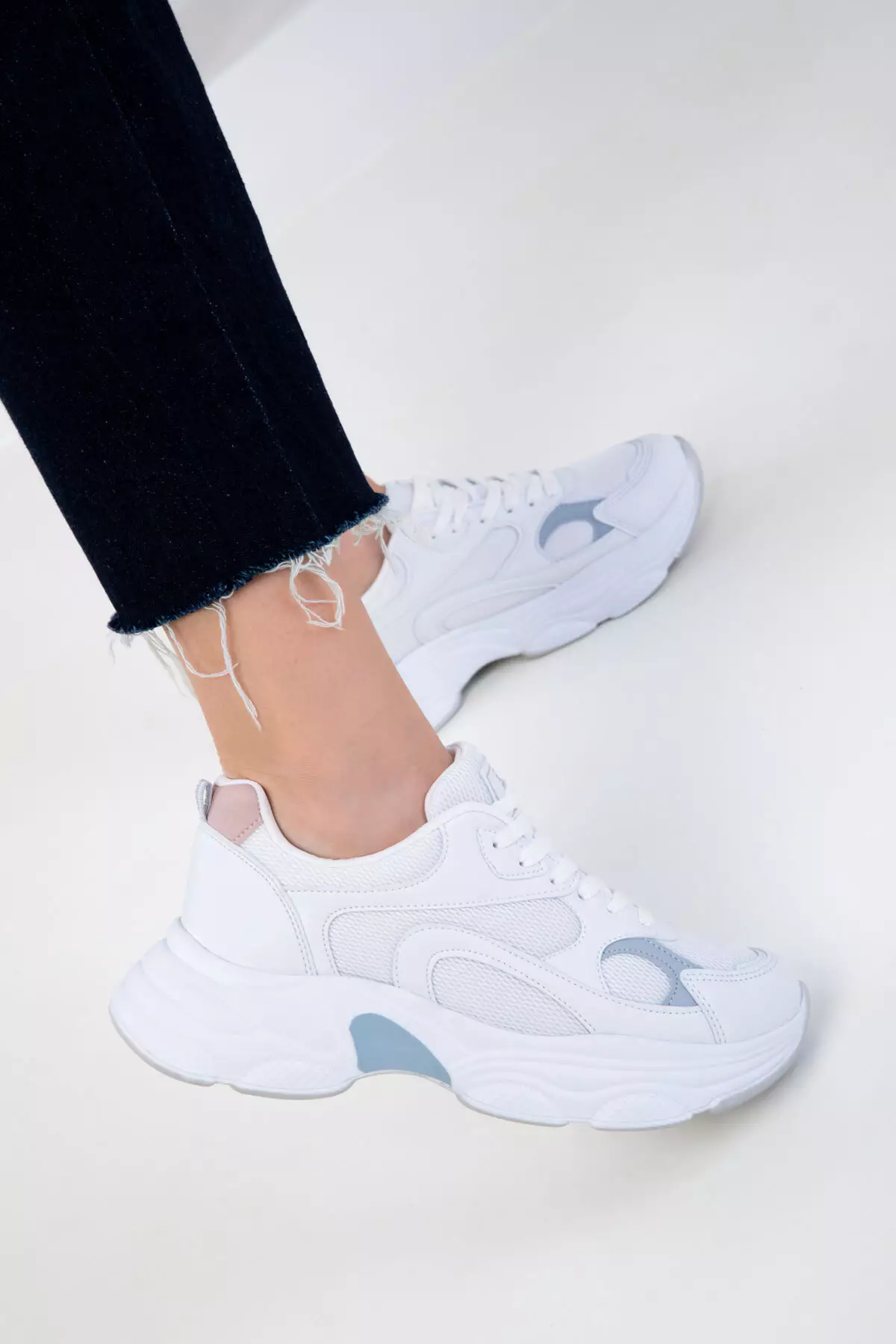 White-Blue-Powder Women's Sneaker 20566