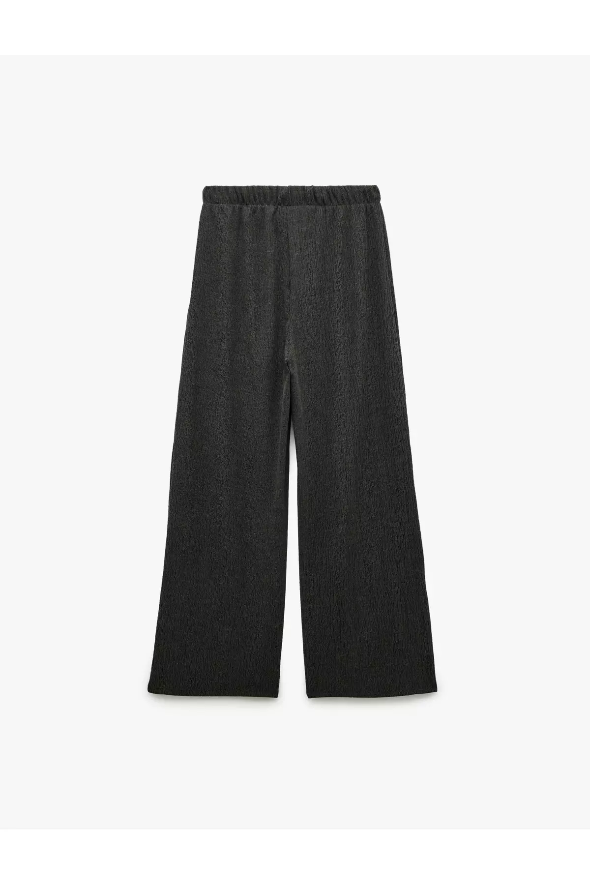 Wide Leg Trousers With Wrinkled Fabric Binding Detail