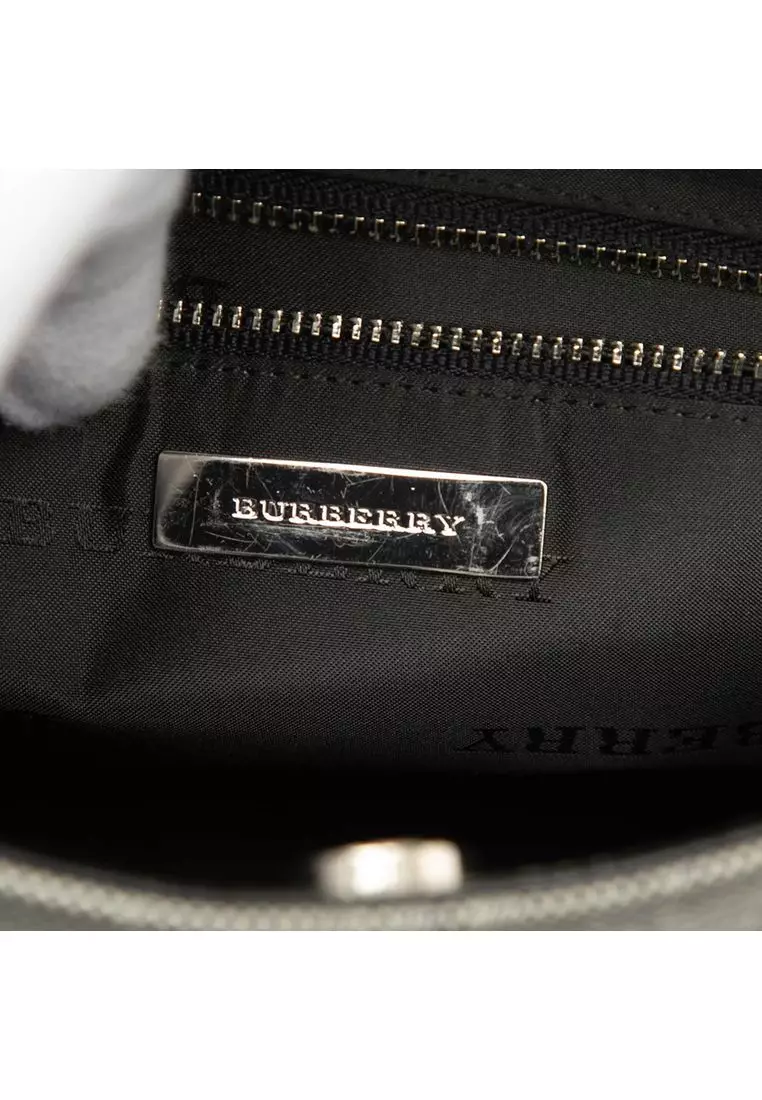 Pre-Loved Burberry Tonal Check Canvas Tote