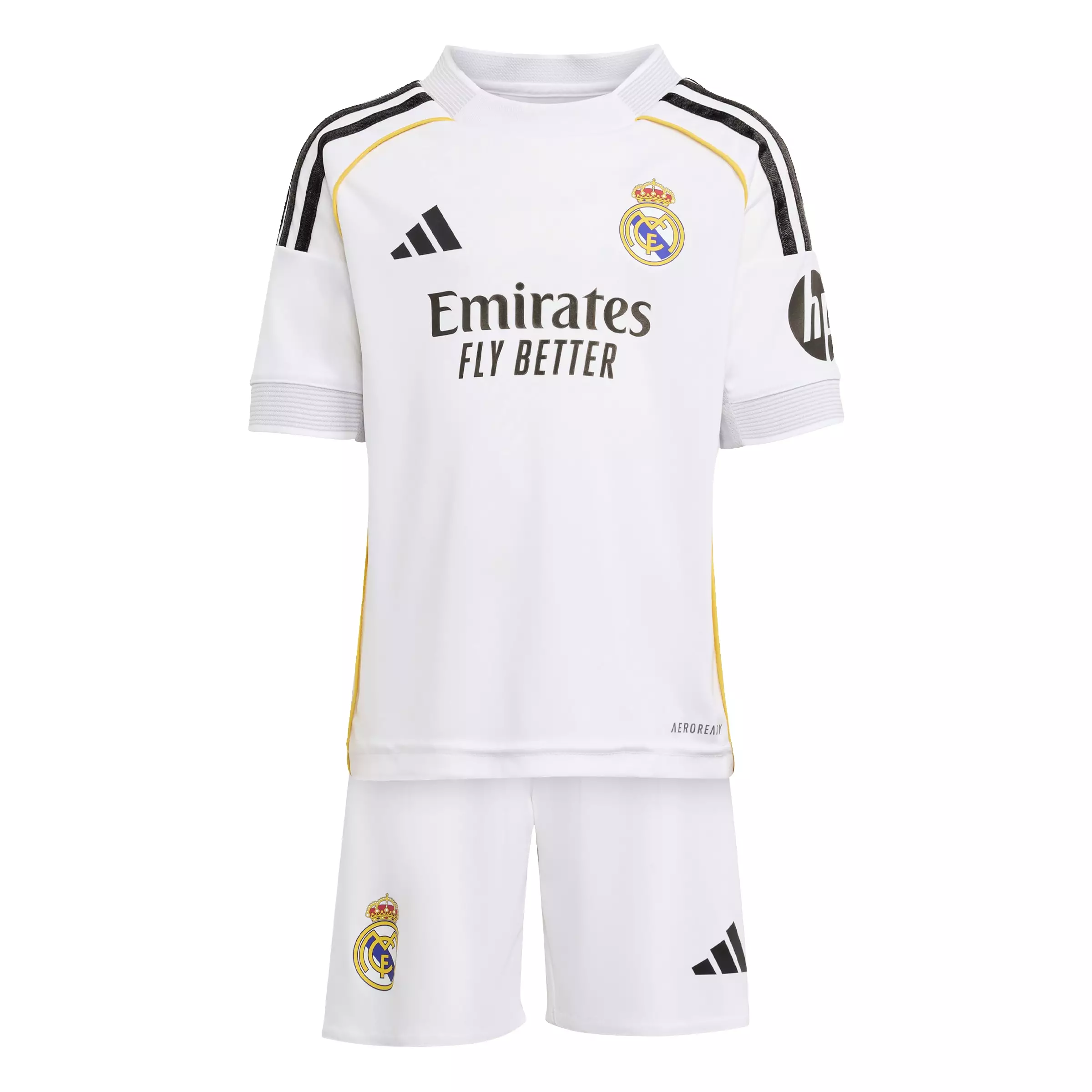 ADIDAS Real Madrid 25/26 Home Mini Kit Kids JN8870 - Jersey Mini Set (Putih)