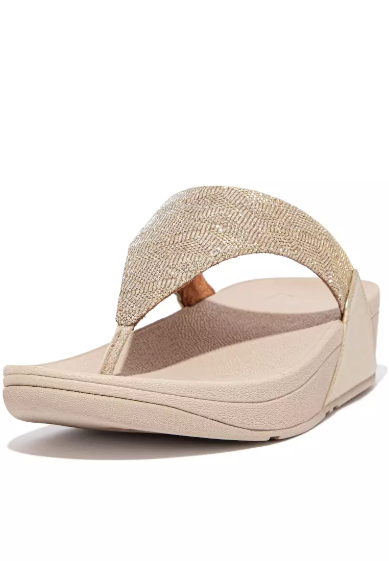 FitFlop LULU Women's Glitz Toe-Post Sandals - Platino (ET8-675)