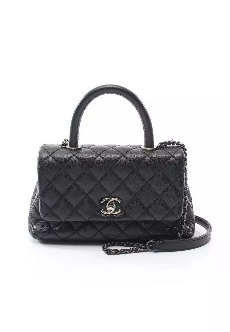 Buy Chanel Pre-loved CHANEL top handle flap matelasse chain