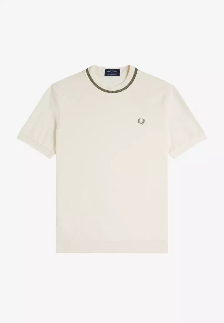 Fred Perry M7 Crew Neck Pique T-Shirt (Light Ecru)