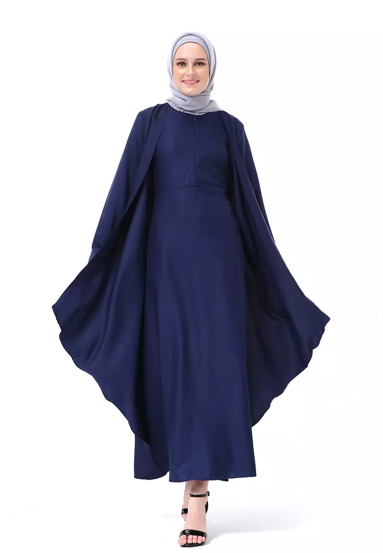Catline Dress Gamis Jumbo Syar'i Lengan Panjang Regular Fit Premium Quality - Navy