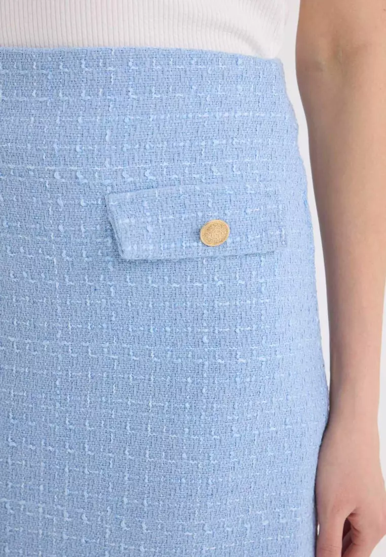 A-Line Tweed Mini Skirt