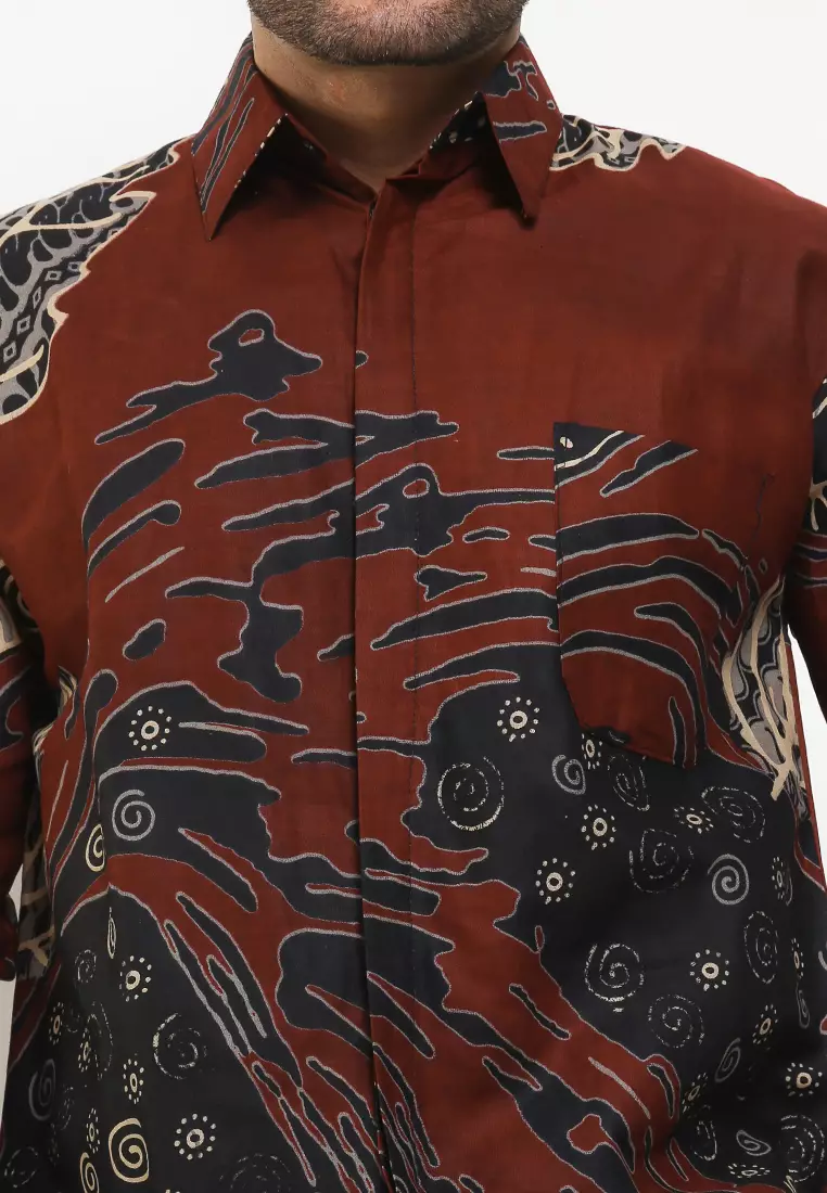 Chava Kemeja Batik Premium Pria Casual Modern Lengan Panjang