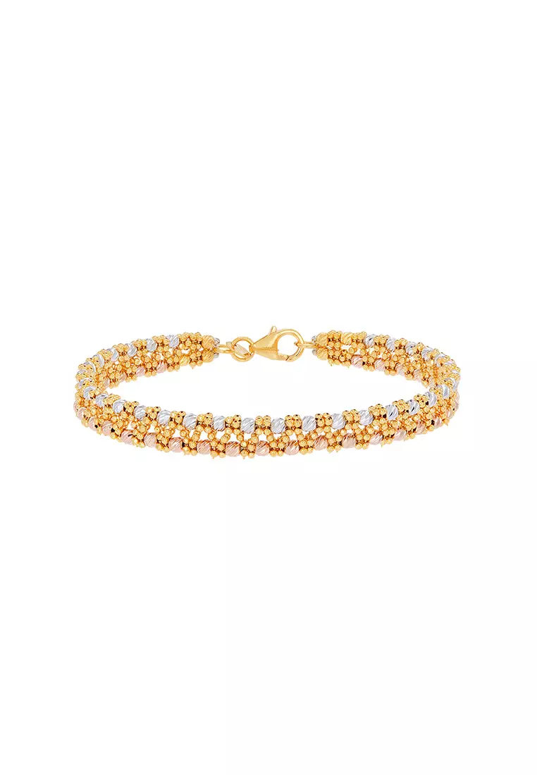 Buy HABIB HABIB Oro Italia 916 Yellow, White and Rose Gold Bangle ...