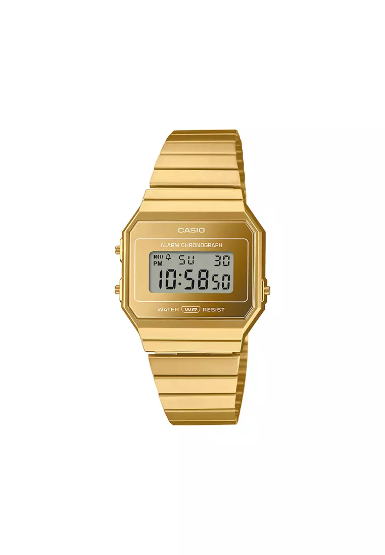 CASIO Vintage Unisex Digital Watch A700WEVG-9A Gold