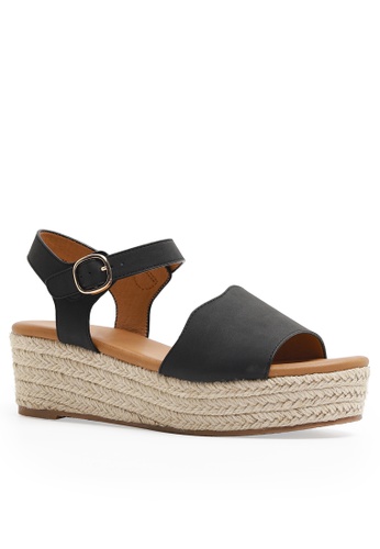 black slingback wedge espadrilles