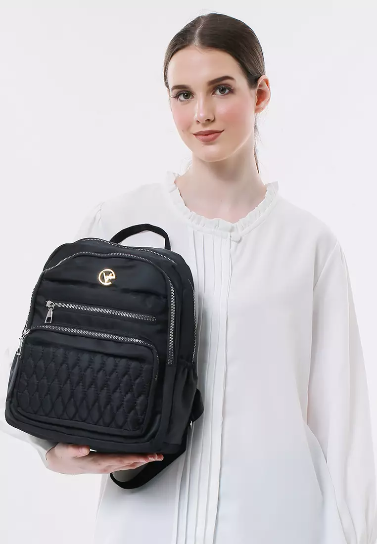 Karla Tas Ransel Wanita Anti Air Design Stylish High Quality - Hitam