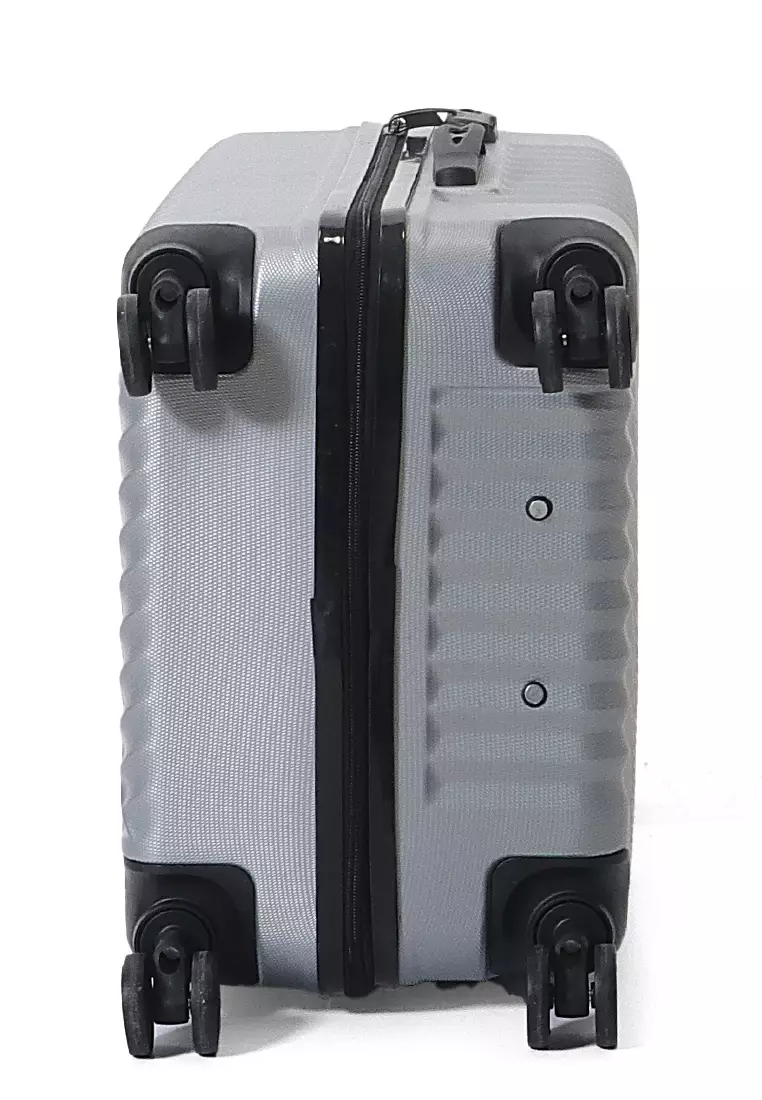 Isvara Tas Koper One Set Unisex Large Compartment Suitcase Number Code Locking ORIGINAL - Light Grey
